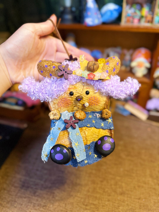 Nova the Galaxy Sprout: Natural Seed Pod Art Doll | Whimsical Forest Spirit & Ornament