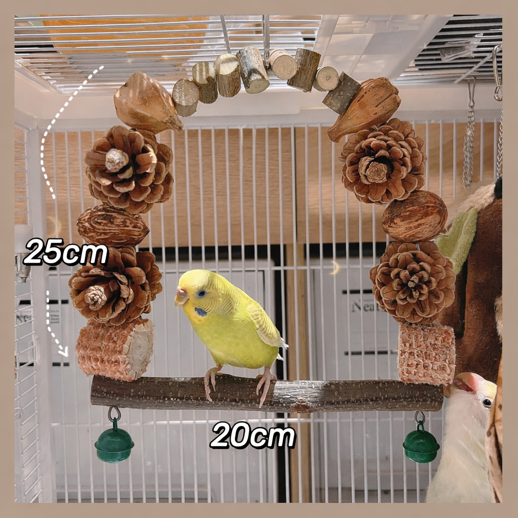 The "Forest Feast" Arch Swing – Pine Cone, Corn & Nut Chewing Gym