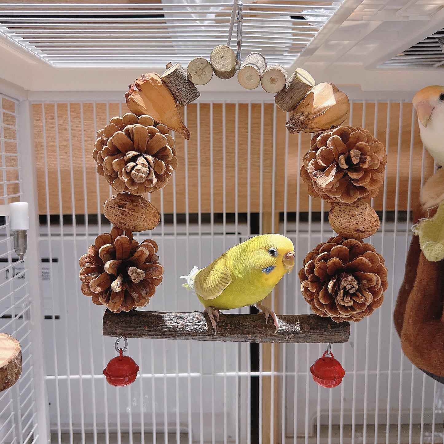 The "Forest Feast" Arch Swing – Pine Cone, Corn & Nut Chewing Gym