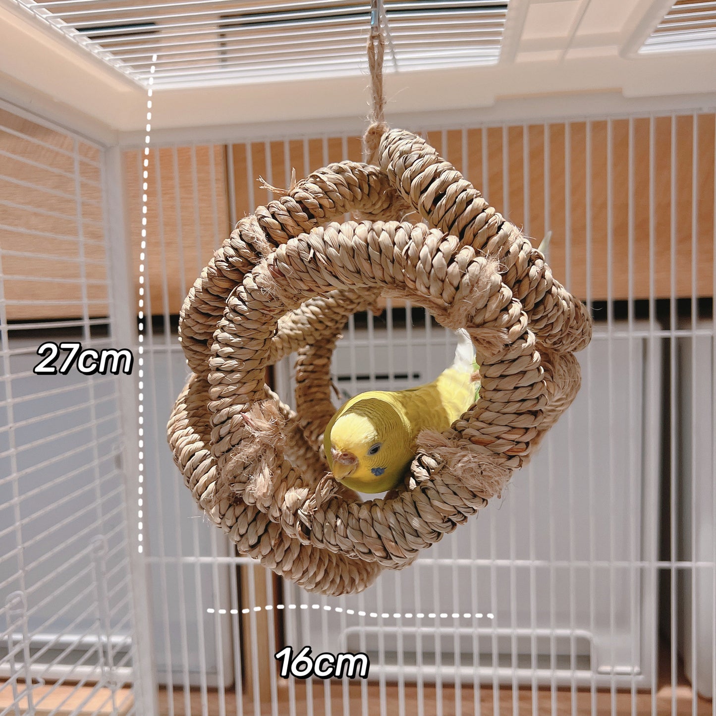 The "Cozy Hideout" Woven Seagrass Swing – Natural Shred, Climb & Sleep Ring