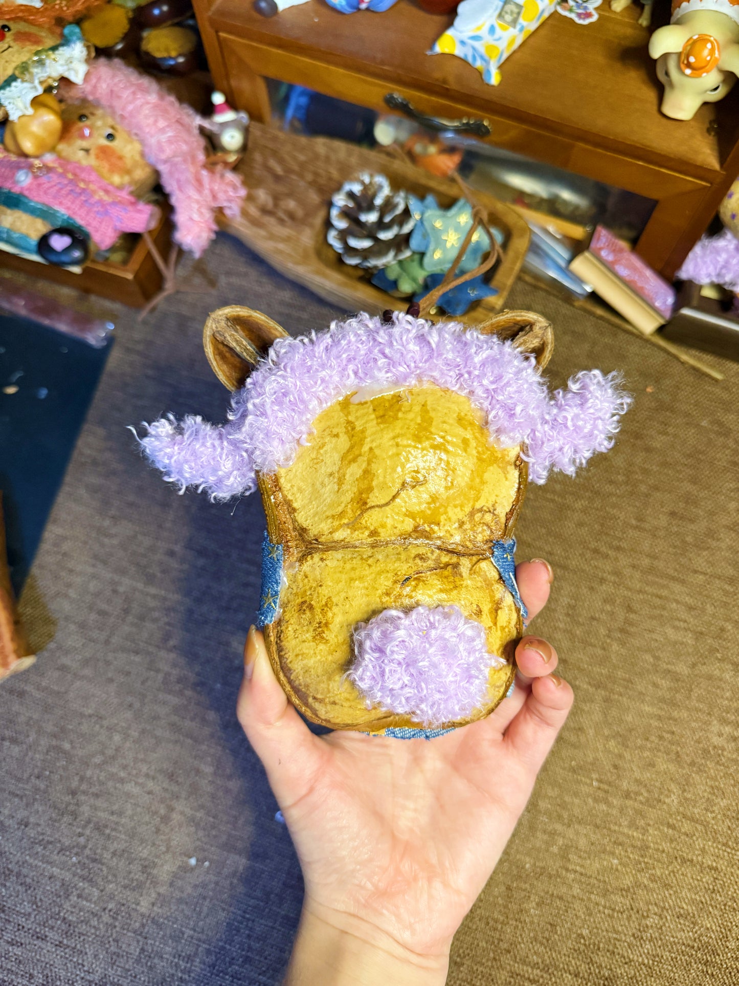 Nova the Galaxy Sprout: Natural Seed Pod Art Doll | Whimsical Forest Spirit & Ornament