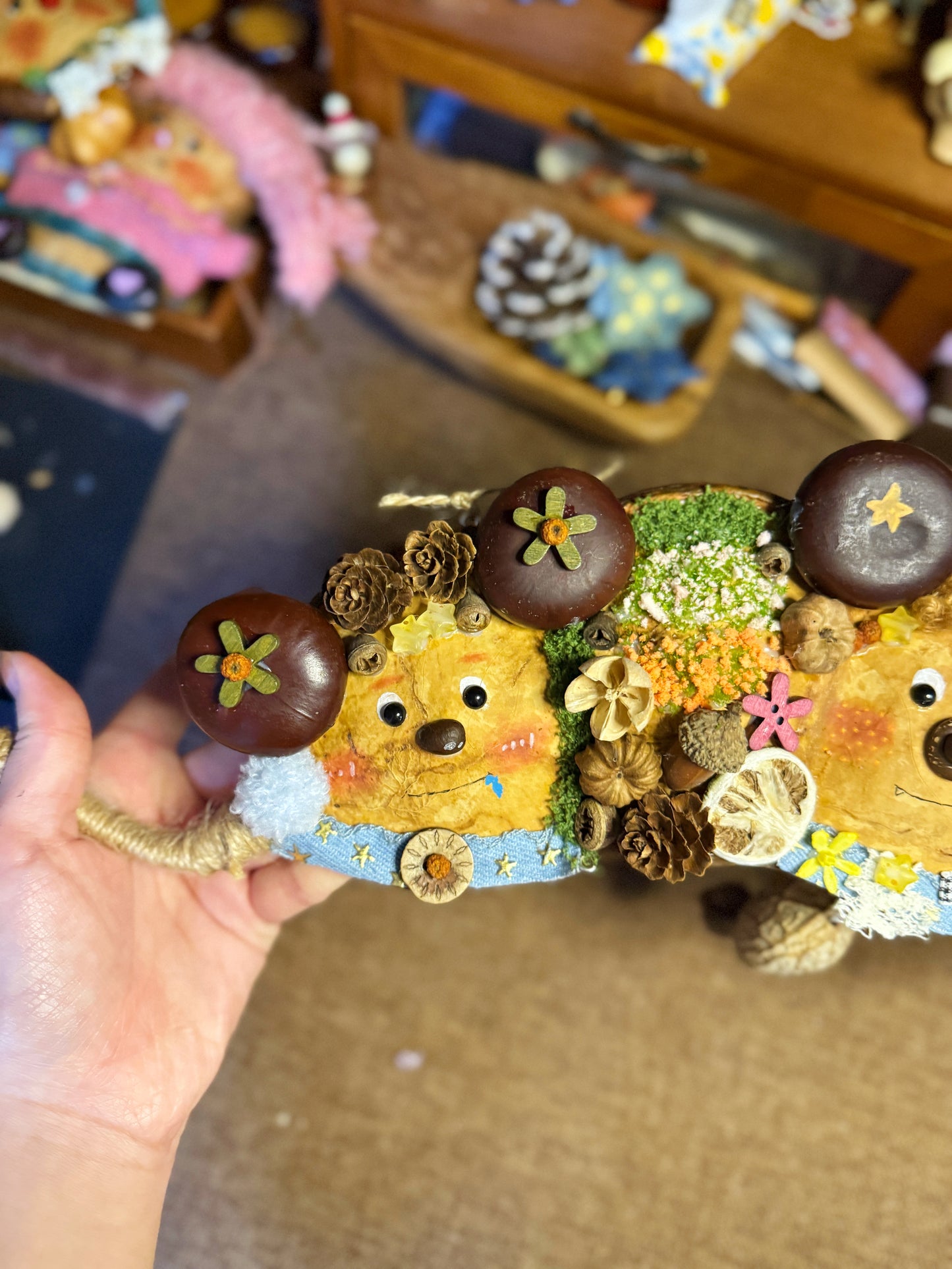 The Secret Forest Keepers: Illuminated Giant Pod Diorama | Handmade Natural Art Piece & Night Light