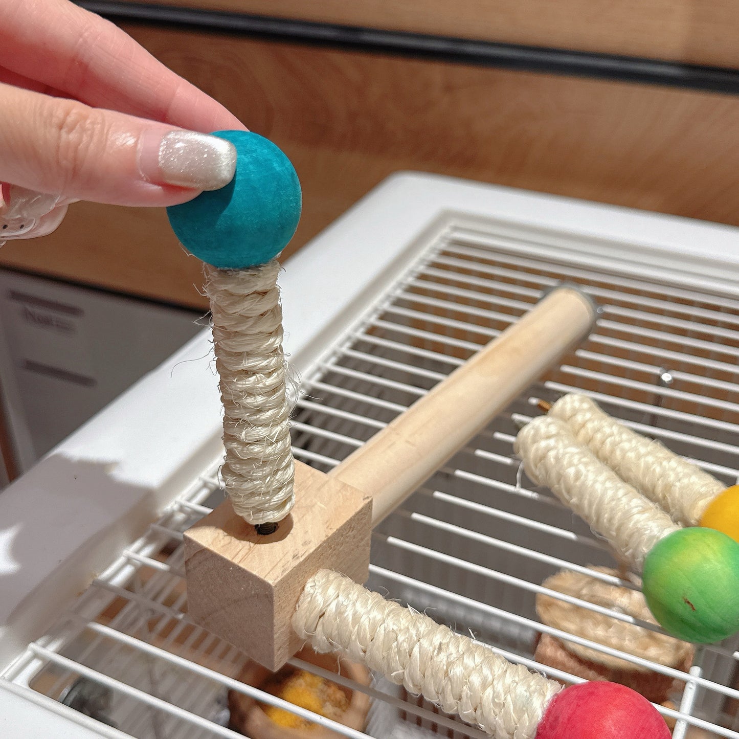 The Rainbow Carousel" – Spinning Rope Perch & Boredom Breaker